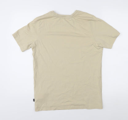 Puma Men's Beige Cotton Crew Neck T-Shirt S