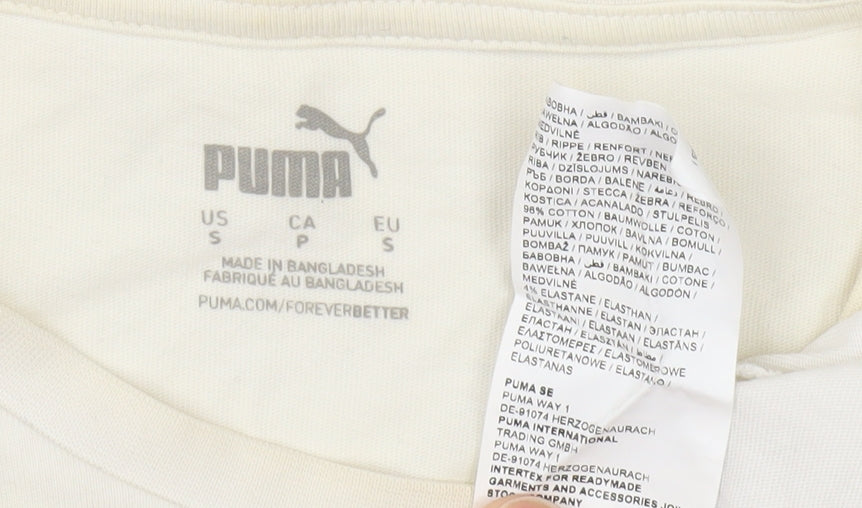 Puma Men's White T-Shirt Size S, Logo Accent, Classic Style