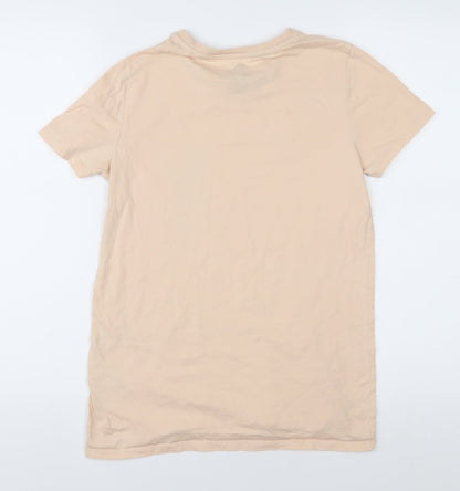Womens UK Size 2XS Disney Beige Basic T-Shirt