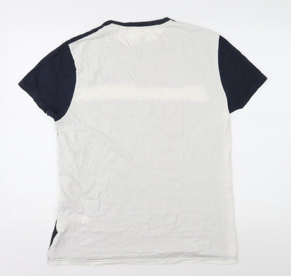 Jack Wills Men's Blue White Colourblock T-Shirt M