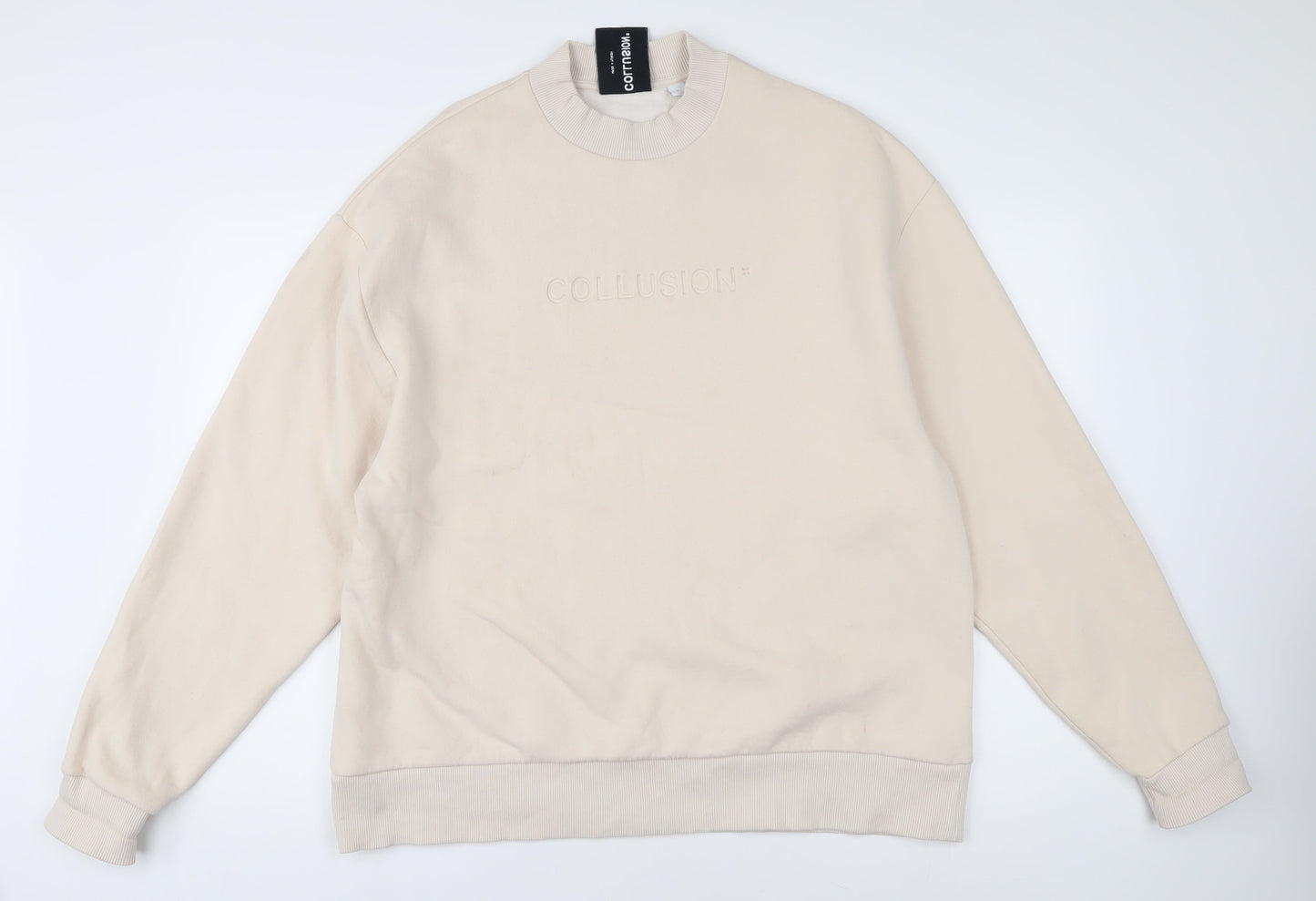 Mens UK Size S COLLUSION Beige Pullover Sweatshirt
