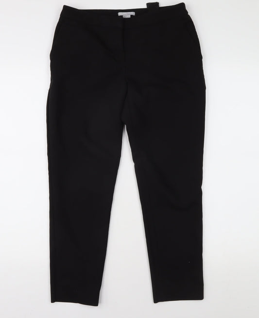 Womens UK Size 6 H&M Regular Fit Cropped Black Trousers