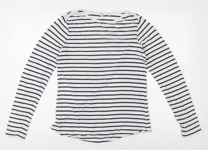Womens UK Size 8 Fatface White Basic T-Shirt