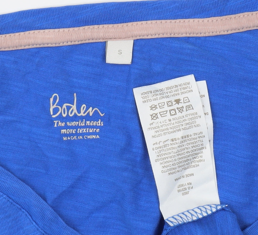 Boden Women's Blue V-Neck Basic T-Shirt Size S