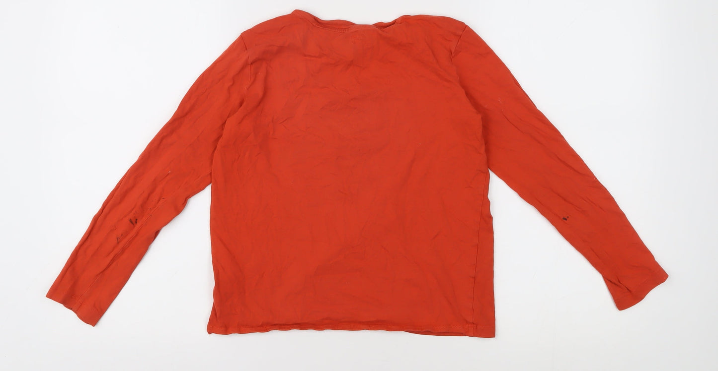 Lands' End Boys Red Graphic Print Long Sleeve T-Shirt L