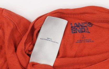 Lands' End Boys Red Graphic Print Long Sleeve T-Shirt L