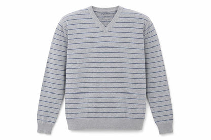 ESPRIT Men's Grey Striped Pullover Jumper - Size L