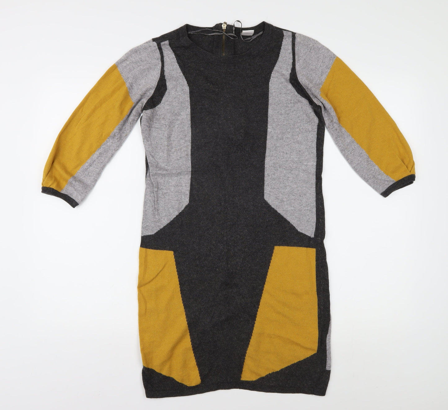 Vila Women's Geometric Bodycon Dress, S, Grey/Black