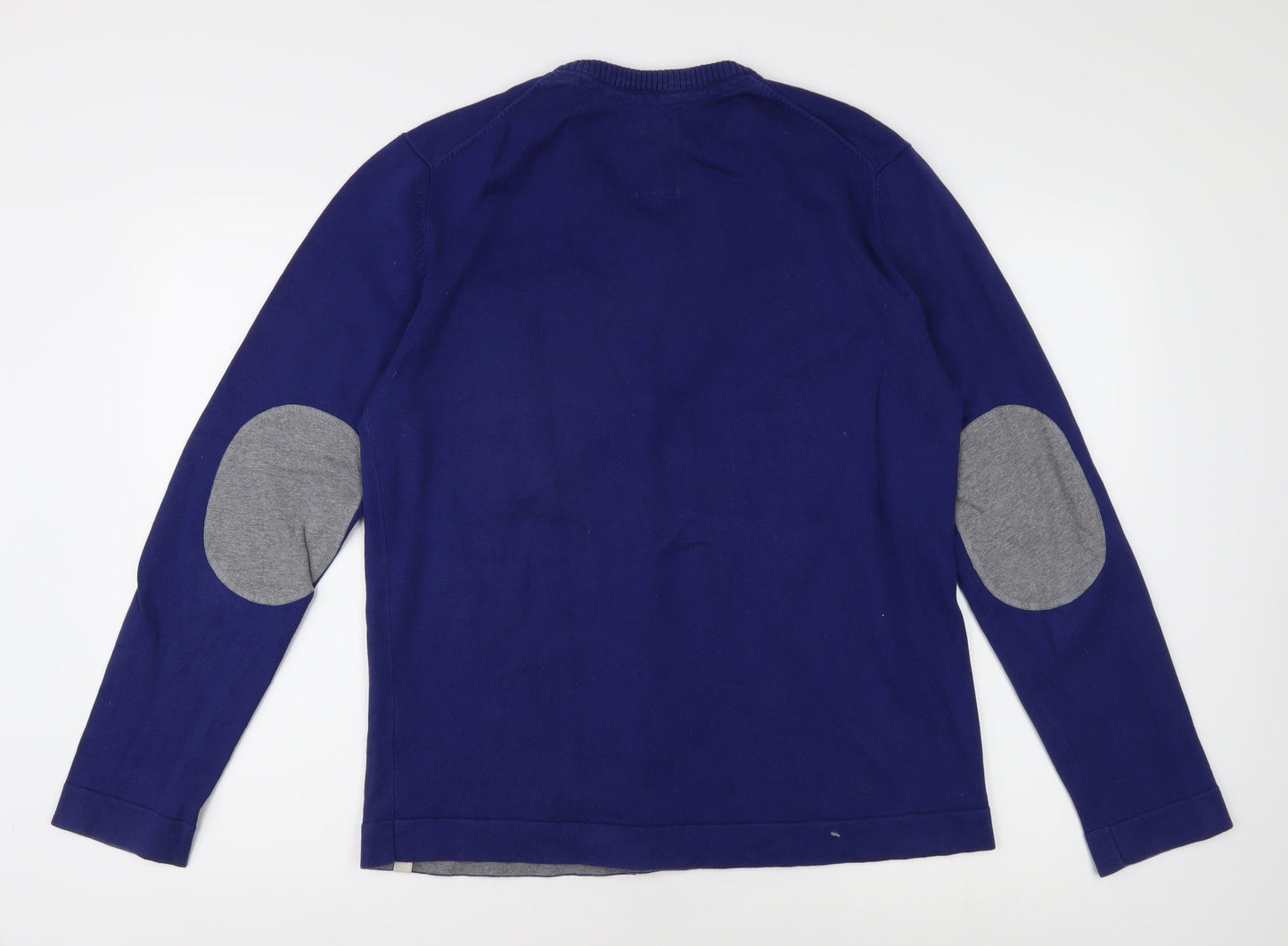 Esprit Men's Blue V-Neck Pullover Jumper XL