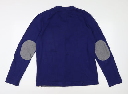 Esprit Men's Blue V-Neck Pullover Jumper XL