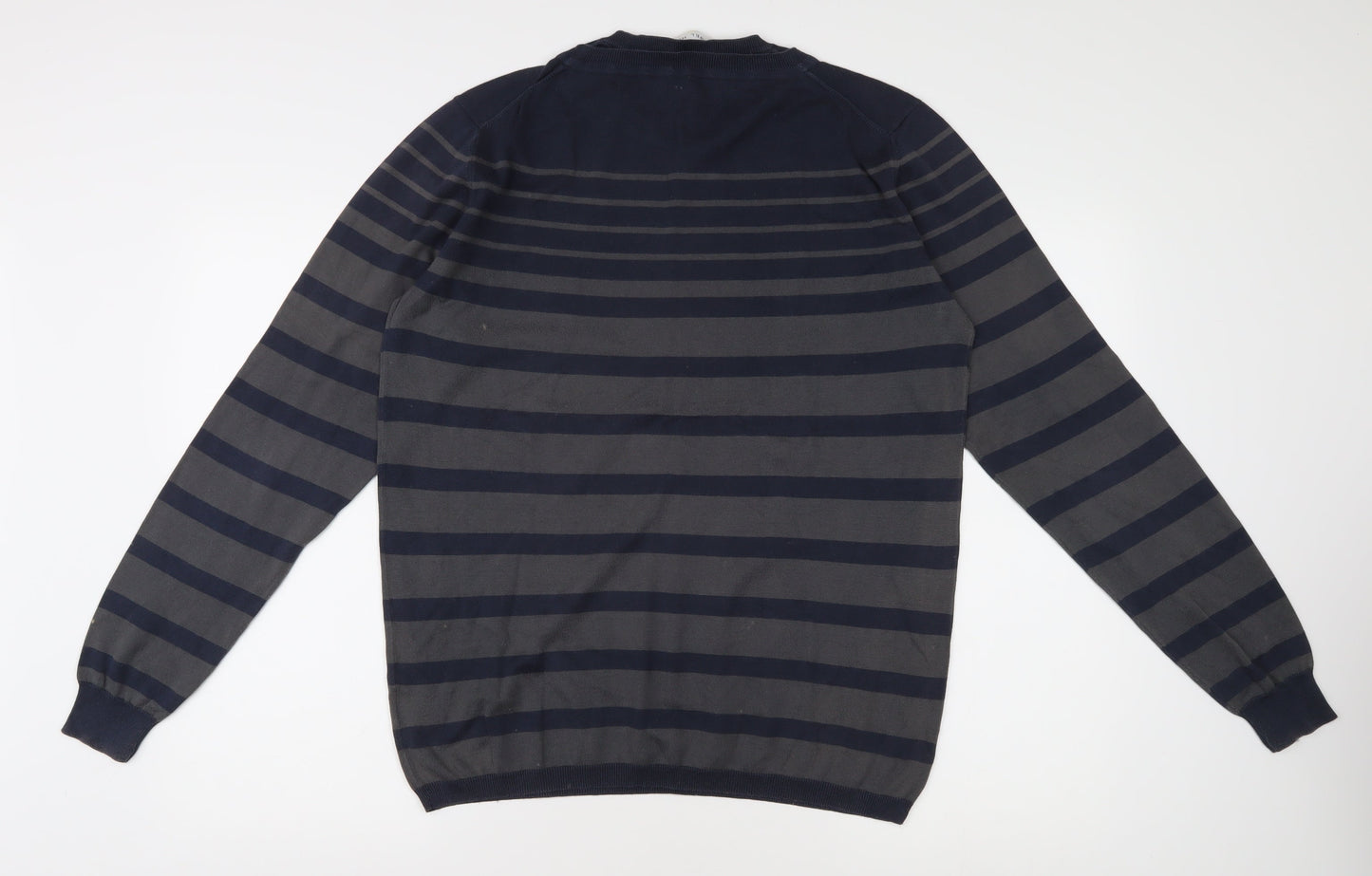 Nigel Hall Men's Blue L Striped Pullover Jumper
