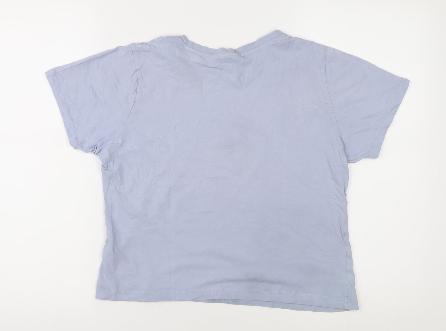 Womens UK Size L Disney Blue Basic T-Shirt