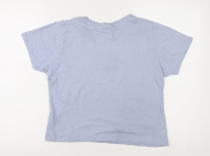 Womens UK Size L Disney Blue Basic T-Shirt