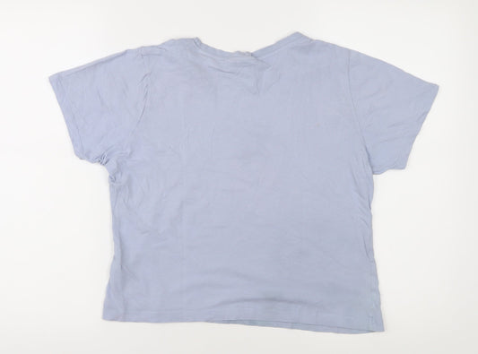 Womens UK Size L Disney Blue Basic T-Shirt