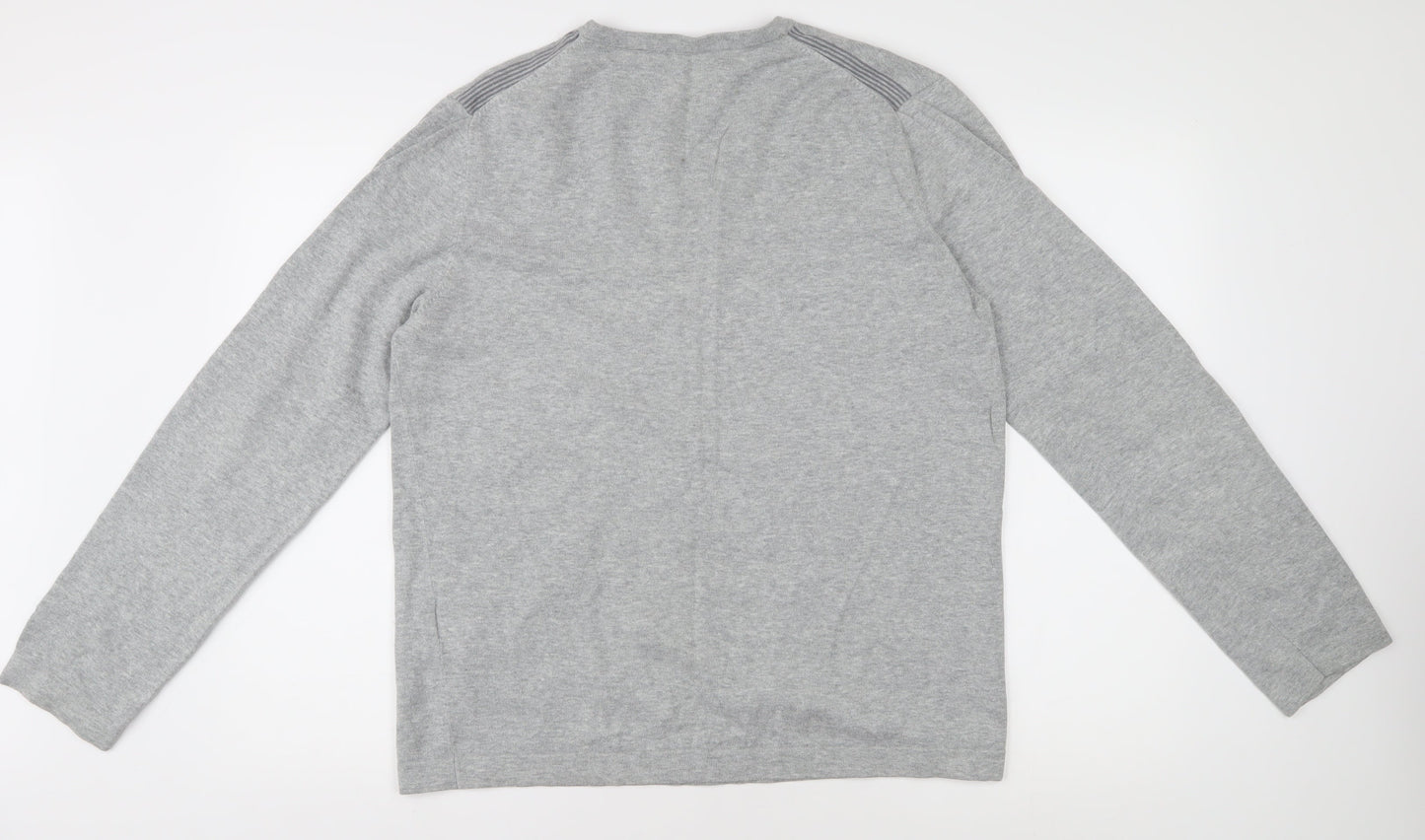 Esprit Men's Grey V-Neck Pullover Jumper L