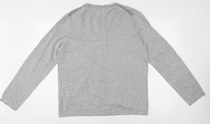 Esprit Men's Grey V-Neck Pullover Jumper L