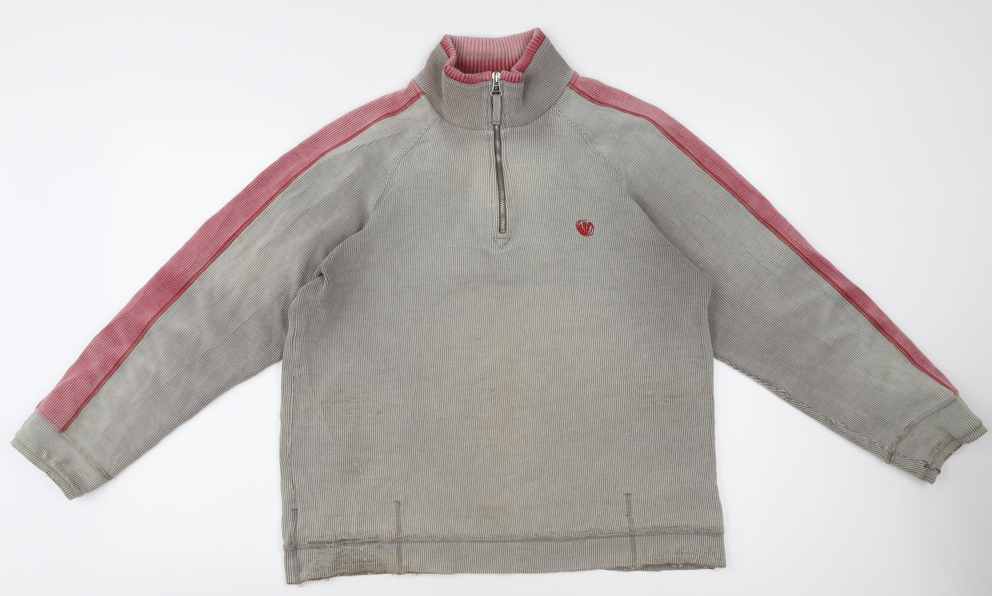 Fat Face Grey Men's Pullover Jumper High Neck, Size S