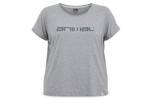 Womens UK Size 22 Animal Grey Basic T-Shirt