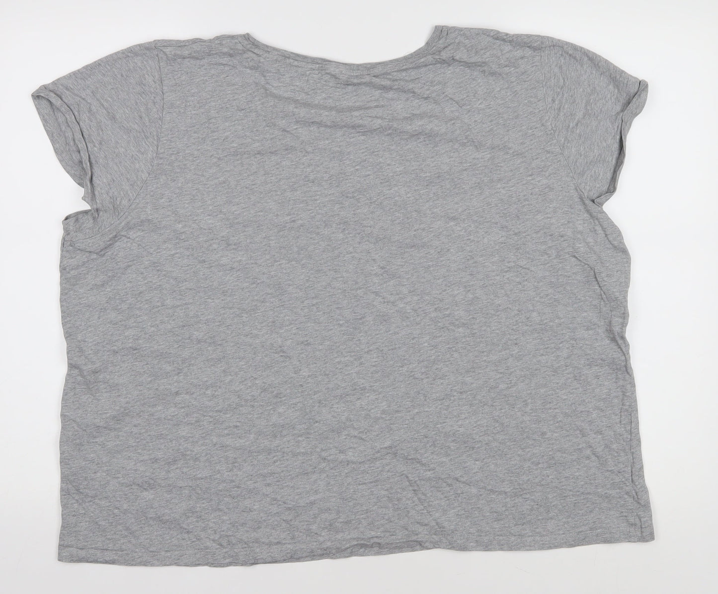 Womens UK Size 22 Animal Grey Basic T-Shirt