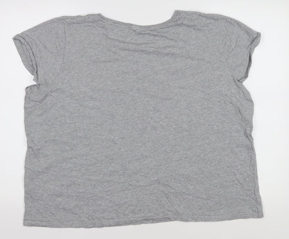 Womens UK Size 22 Animal Grey Basic T-Shirt