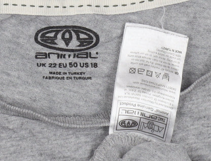 Womens UK Size 22 Animal Grey Basic T-Shirt