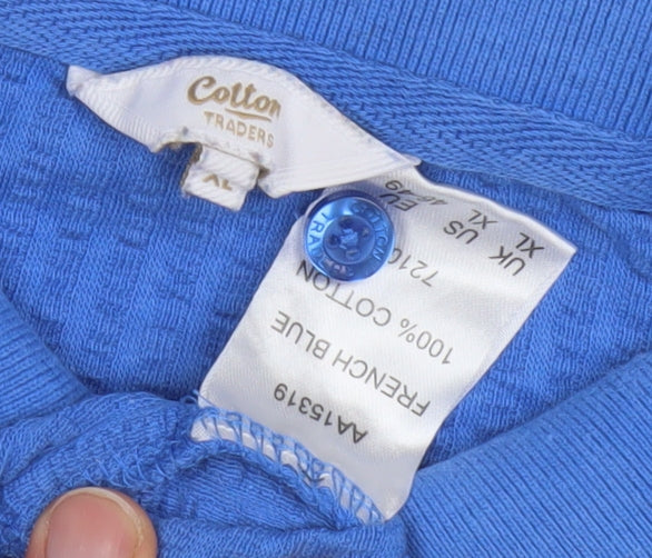 Cotton Traders Men's XL Blue Polo Shirt