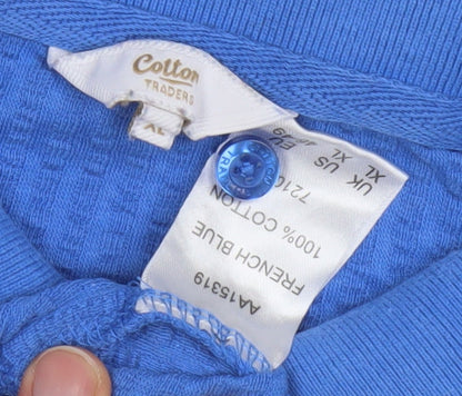 Cotton Traders Men's XL Blue Polo Shirt