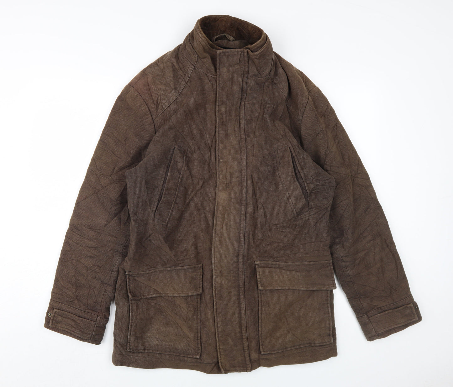 Mens UK Size M Thomas Nash Brown Overcoat