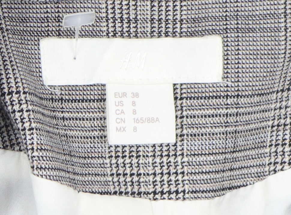 H&M Women's Grey Check Suit Jacket Size 10