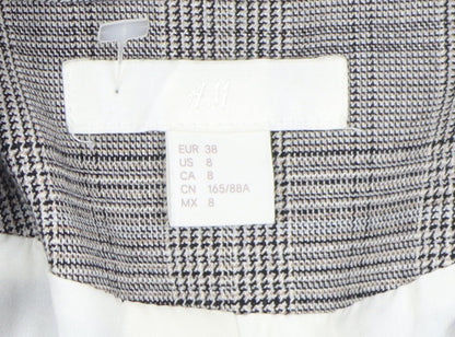 H&M Women's Grey Check Suit Jacket Size 10