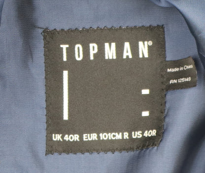 Mens UK Size 40 Topman Regular Blue Suit Jacket