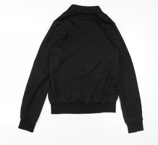 Next Tall Women's Black Bomber Jacket Size 8