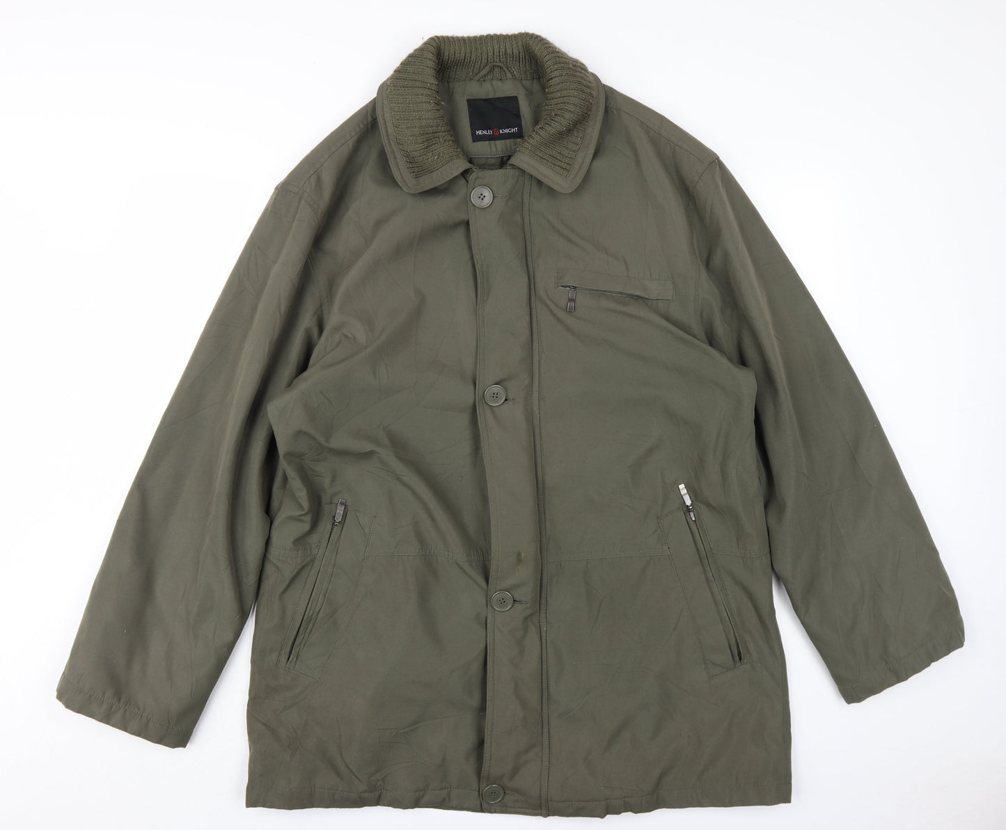 Mens UK Size L Henley & Knight Green Military Jacket