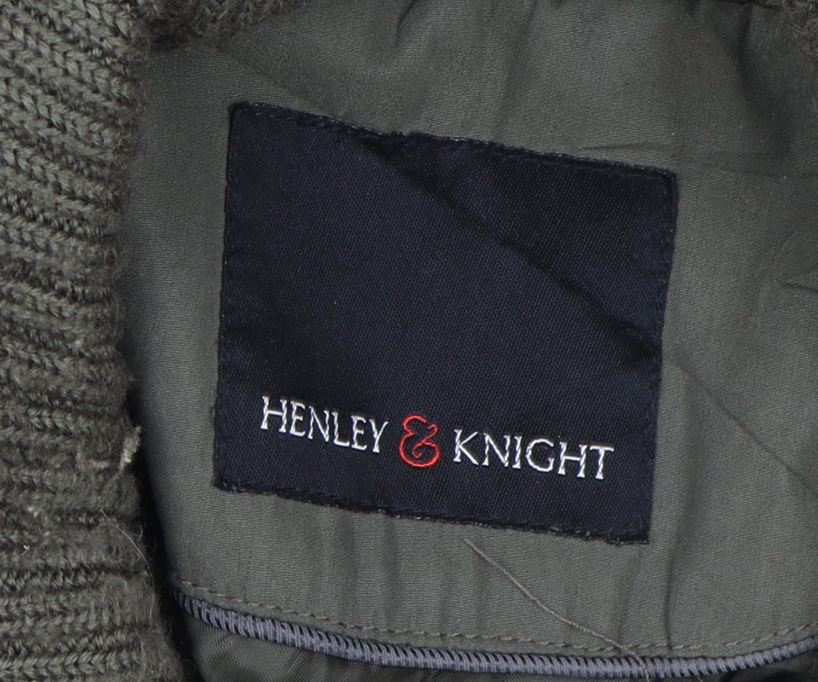 Mens UK Size L Henley & Knight Green Military Jacket