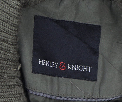 Mens UK Size L Henley & Knight Green Military Jacket