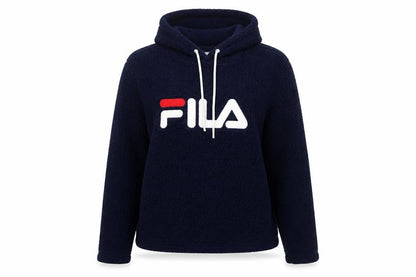 Front view of Fila unisex blue pullover hoodie xl