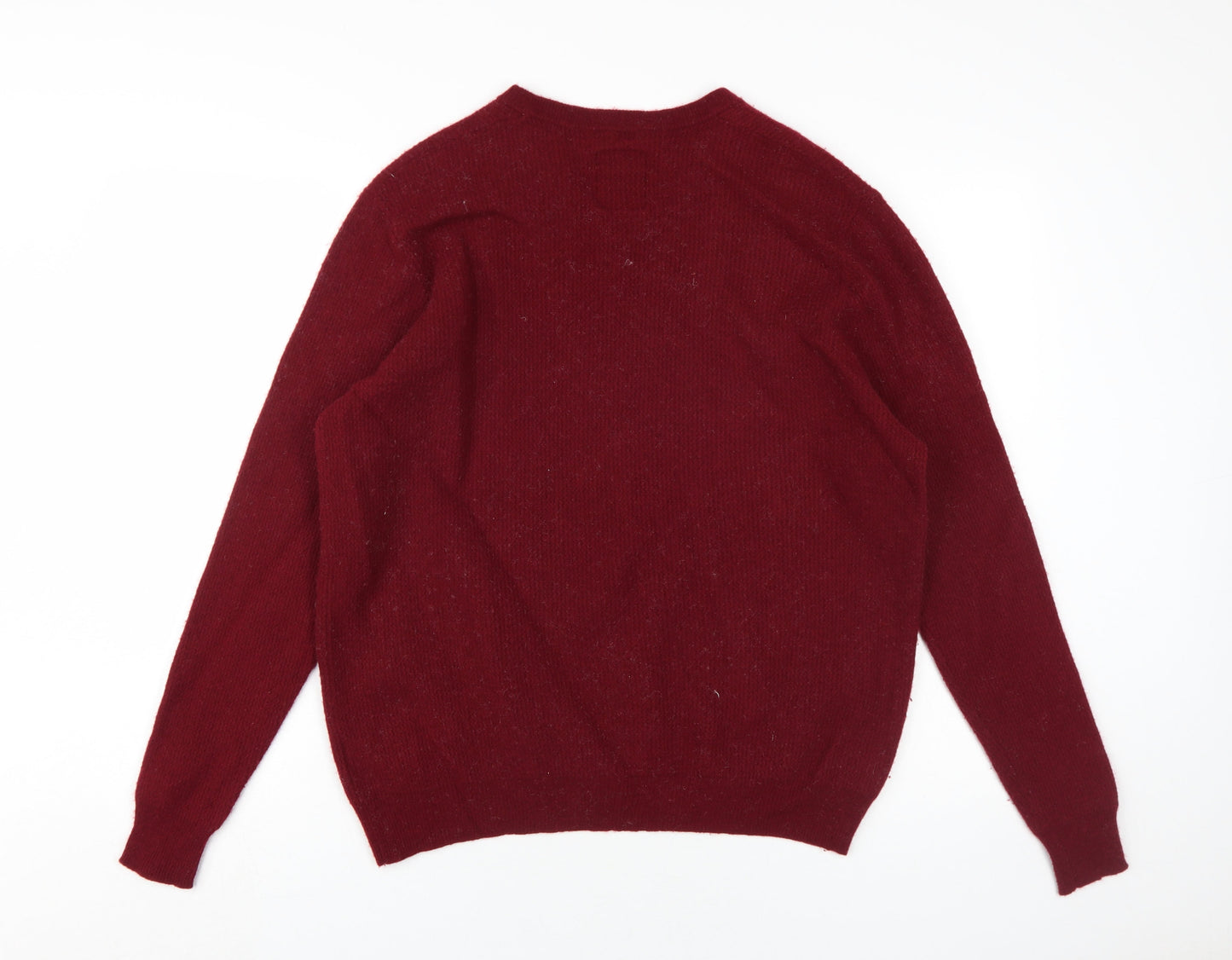 Hammond & Co. Men's Red XL Wool Pullover V-Neck Jumper