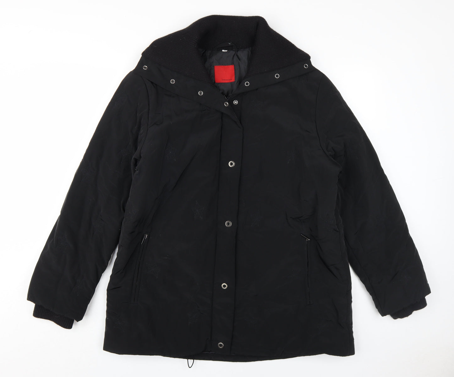Womens UK Size 14 Frandsen Black Overcoat