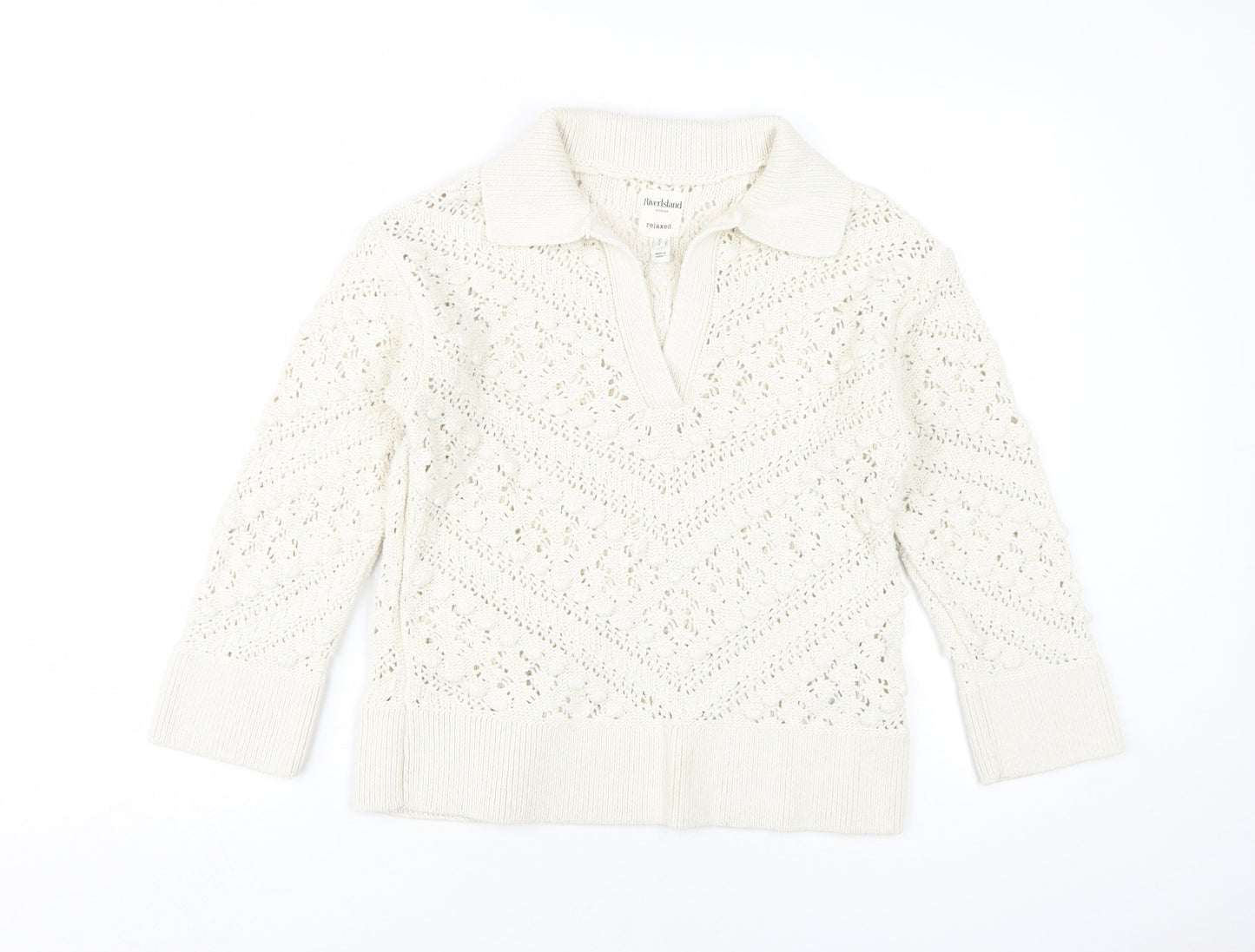 Womens UK Size 6 River Island Ivory Pullover Jumper