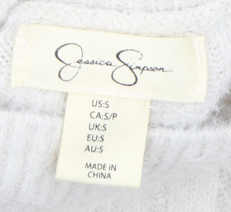 Jessica Simpson Women's Ivory Knit Jumper, S, High Neck