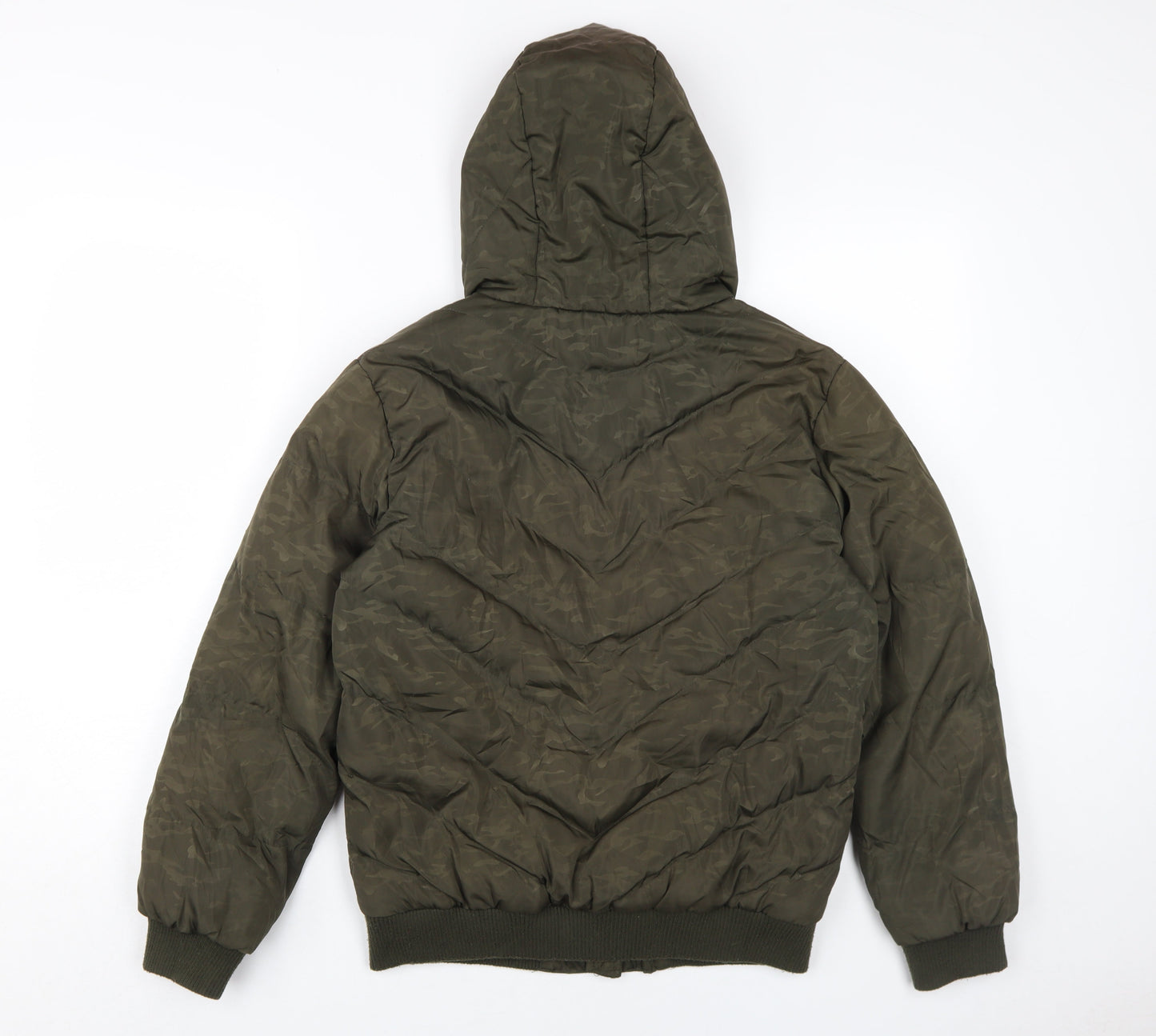 Lemon Beret Boys Green Puffer Jacket UK 8 Hooded