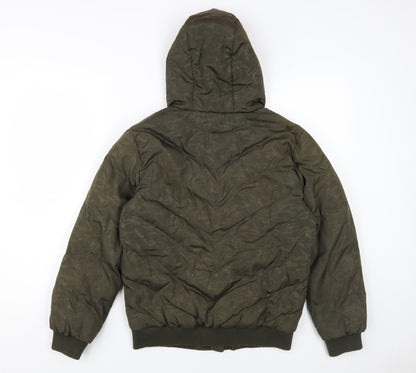 Lemon Beret Boys Green Puffer Jacket UK 8 Hooded