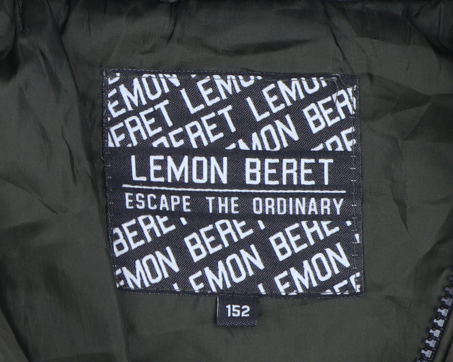 Lemon Beret Boys Green Puffer Jacket UK 8 Hooded