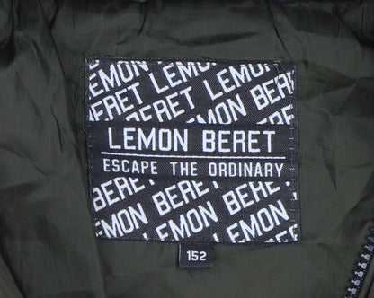 Lemon Beret Boys Green Puffer Jacket UK 8 Hooded