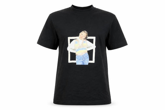 Front view of Collusion unisex black jersey t-shirt -, size S