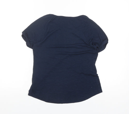Womens UK Size S Oasis Blue Basic T-Shirt