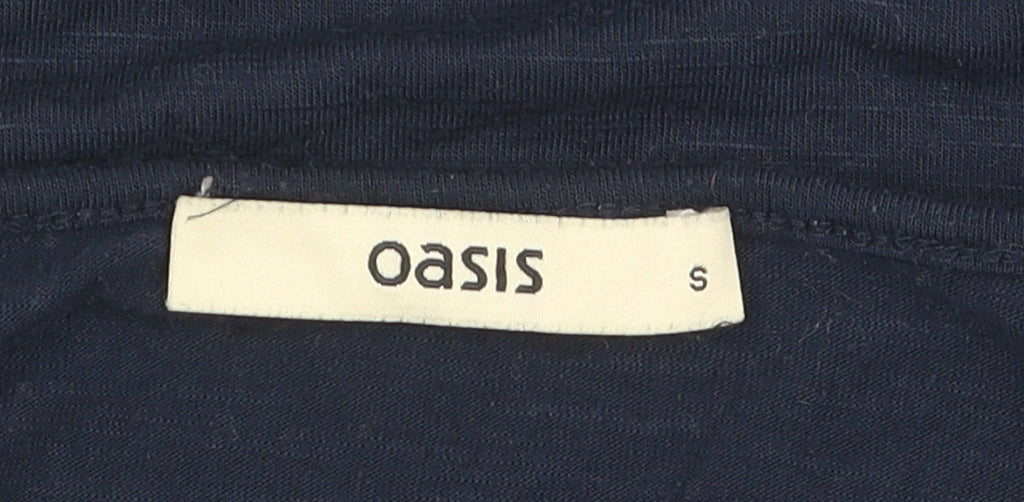 Womens UK Size S Oasis Blue Basic T-Shirt