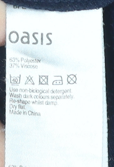 Womens UK Size S Oasis Blue Basic T-Shirt