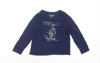 Lands' End Unisex Kids Blue Graphic T-Shirt, 3-4 Years