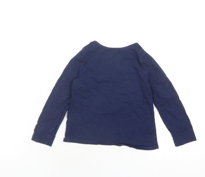 Lands' End Unisex Kids Blue Graphic T-Shirt, 3-4 Years